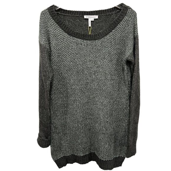 BCBGeneration Sweater Dress Tunic Wool Blend Size M / L Gray NWT Scoop Neck - Picture 1 of 9